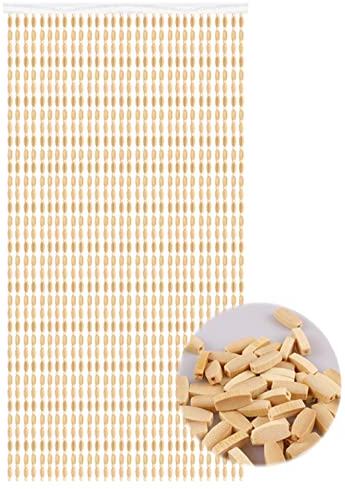 NIANXINN Türvorhang aus Bambus & Holz,Retro-Stil Holzperlenvorhang Bambusvorhang,Balkontür,Insektenschutz Vorhang,Fadenvorhang, Wohnzimmer Schlafzimmer Teilervorhang,Anpassbar (80 strands-130x220cm)