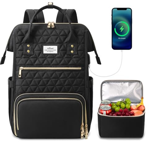 ETRONIK Laptop Lunch Backpack for Women, 17.3 inch Laptop Backpack
