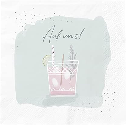 Grafik Werkstatt Servietten mit Spruch | 20 Stück | 12,5 x 12,5 cm | grün | Auf uns!