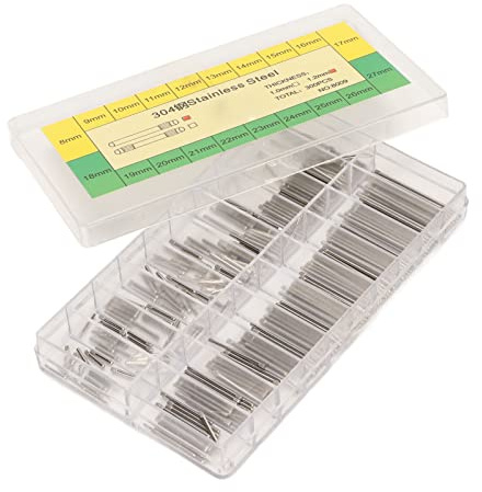 300 PCS 1.2mm Watch Spring Bar Tool,Watch Straps Spring Bar Tool,Watch Band Pin Bar Rust Proof Stainless Steel Watch Straps Spring Bar Repair Tool 8mm‑27mm
