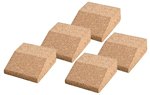 5er-Pack Türstopper | Türkeil | Türhalter | 100% Kork | Keil zum Aufhalten und Festklemmen von Türen | 9x6x3 cm