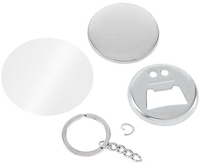 OKOKOZ Knopfmaschine, 100 Stück 58 mm Schlüsselanhänger Flaschenöffner Abzeichen Knopf Versorgung Basisteile Materialien Herstellung Von Button-Abzeichen In Mehreren GrößE