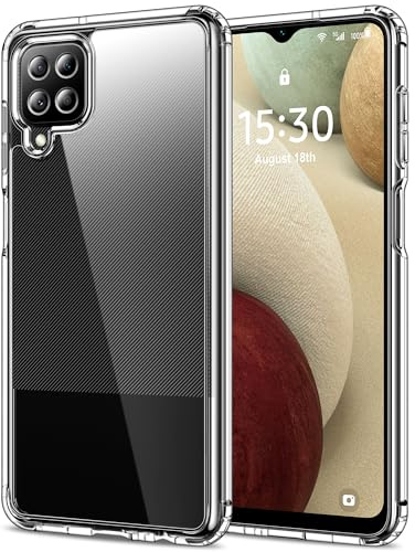 HOOMIL Hülle für Samsung Galaxy A12/M12, Anti-Vergilbung, Transparent | Stoßfest, Militärschutz, Durchsichtige Kratzfeste Rückseite