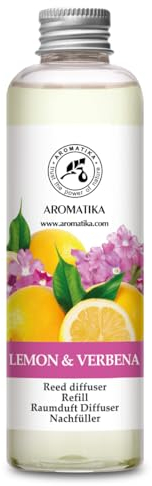 Raumduft Nachfüllflasche Zitrone & Verbene 200ml - Intensiv & Langanhaltend Natürliche Raumdüfte - Fur Raum - Küche - Baden - Spa - Zitrusduft - Aromatherapie - Reed Diffuseur Refill Lemon & Verbena