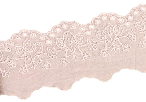 15 m vintage spetsband 7,5 cm breda, blommönster spetskant dekorband, dekorband spets bård band för bordsdekoration, bröllop, sömnad hantverk, kläddekoration, scrapbooking, rosa