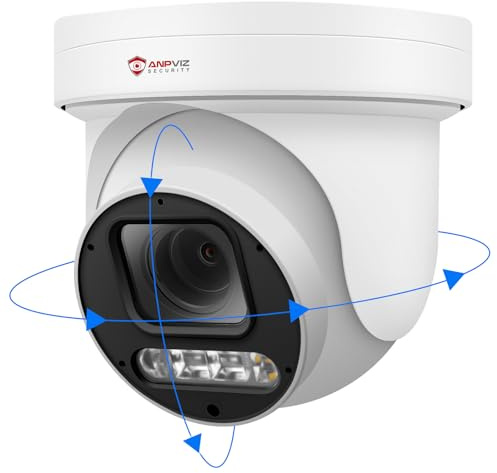 Anpviz 4K 8MP PoE PTZ Camera Outdoor, 5X Optical Zoom 2.7~13.5mm Lens, Pan 280° Tilt 90° IP Security Camera with Human Vehicle Detection, Spotlight&Sound Alarm, 2 Way Talk, SD Card Slot, IP66