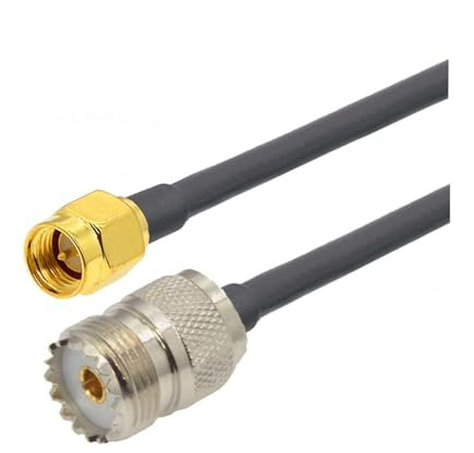 UHF RG58. Cavo PL259 UHF. Spina maschile a. Sma. Jack femmina Rf. Connector Pigtail Jumper. Rf. Cavo di estensione coassiale 5 0cm 1m 2m 3m 5m (Color : Ivory, Size : 1M)