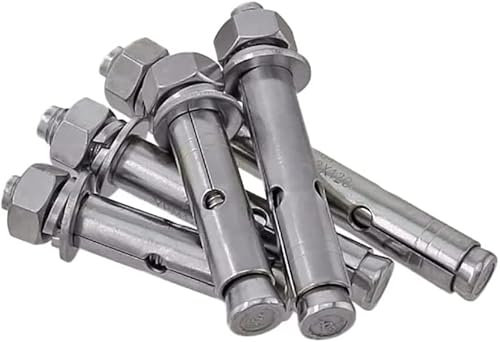 Dehnschraubenbolzen, Ankerbolzenhaken, Sechskantbolzenhülse, M20 304 Keilanker-Dehnbolzen, integrierte Dehnschraube, Länge 100 mm–300 mm (1 Stück) (Größe: 1 Stück M20 x 150) (Größe: 1 Stück M20 x 120)