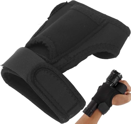 PAIKIUU Verstellbarer Tauchlampenhalter, Universal-Tauchlampen-Handgelenkschlaufe, Tauchtaschenlampenhandschuh, Taschenlampenhalter, Tauchlampengurt, Handgelenkschlaufe, Zubehör für Tauchlampen