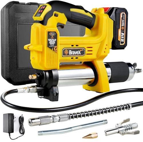 STEINBRÜCKE Pistola de engrase a pilas, con manguera de 101,6 cm, 12.000 PSI, engrasadora eléctrica