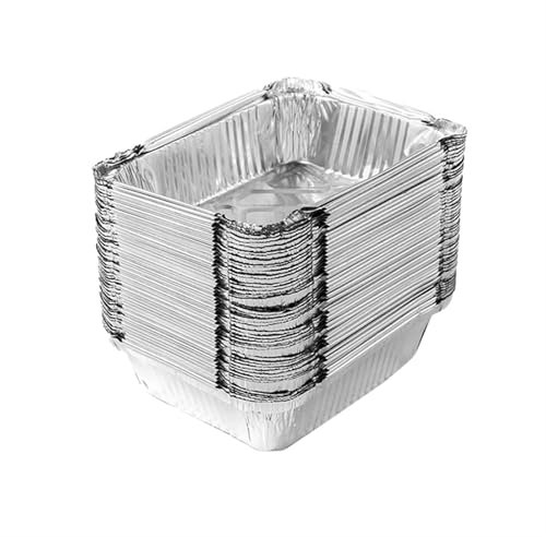 YDYAENIO Vaschette Alluminio 50 Pezzi di Scatola for Il Pranzo in Alluminio, Vassoio in Alluminio, teglia in Alluminio, teglia in Alluminio(700ml)