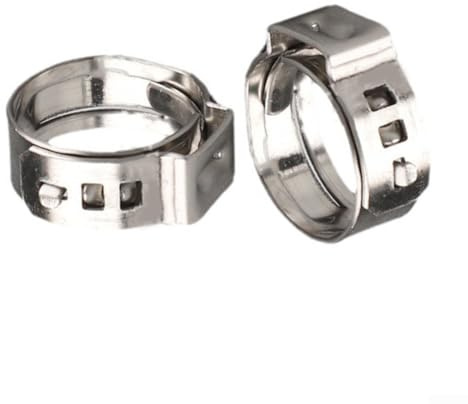 25 Stück Einzelohrklemmen Edelstahl 304 stufenlose Rohrschellen (17 mm)