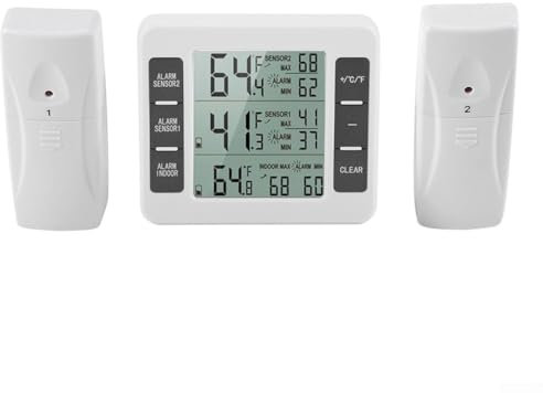 Termometro digitale senza fili completo del sensore del controllo della temperatura 2 con funzionalità di allarme del congelatore