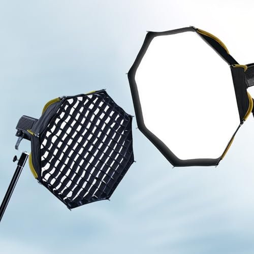 19,7 Zoll/50 cm Achteckige Softbox, Schnellverschluss für Bowens-Mount-Softbox mit Diffusoren/Wabengitter/Tasche, Fotografie-Beleuchtungs-Softbox für Studioblitz