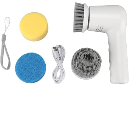 Sunicon Electric Cleaning Brush with 3 Brush s Handheld Dual Speed Battery Level Display 2000mAh IPX7 Water Resistant Electric Spin Scrubber for Bathtub