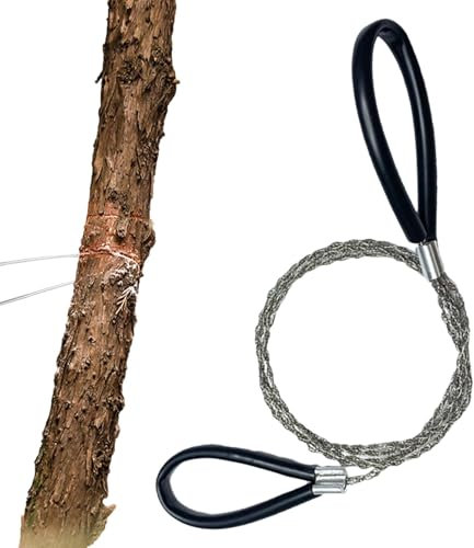 Sierra de alambre de acero inoxidable - Sierra de hilo manual, cable de supervivencia compacto | Robusta herramienta de corte para exteriores para tuberías de PVC, equipo de acampada, aventuras de sen