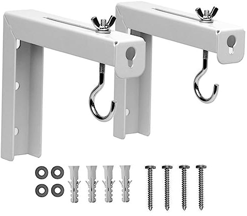 Mikikit Universal Projector Ceiling Mount and Wall Hook Bracket Set, Metal Short Self-tapping Screws, Heavy-duty Projector Screen Hanging for Office and Home Use