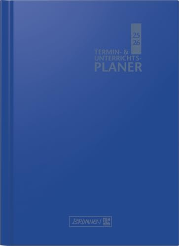 BRUNNEN Termin- & Unterrichtsplaner (2025/2026), 2 Seiten = 1 Woche, A4, 224 Seiten, Kunststoff-Einband Baladek, blau