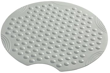 Duschmatte Duscheinlage rutschfest Rund - Sicherheitseinlage für die Dusche - Ø54cm Grau - Made in Germany