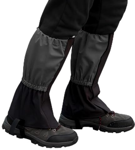 HENGBIRD Gamaschen Wasserdicht, Outdoor Gamaschen für Herren & Damen, Wasserdicht & Atmungsaktiv, Ideal für Wandern, Klettern, Jagd & Skifahren (Schwarz, Erweitert)