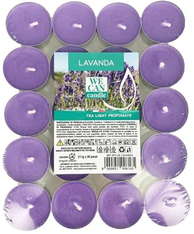 Ma Maison Tealight Confezione da 40 Candele Profumate in Alluminio Lunga Durata 4 Ore - Candeline, Decorative, per la Casa, Lumini - Per Interni Colorate