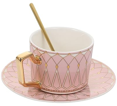 Ensemble de Tasses à café européennes, Tasse et Soucoupe en Porcelaine Fine, 1 Ensemble de Service à café en céramique, Tasse de Service, Tasses en céramique, Tasses à café et soucoupes à ca