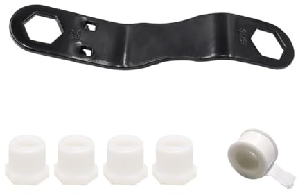 Tidevib Kit de clé de robinet de vidange de chauffe-eau avec embouts de rechange NPT de 1,27 cm, clé coudée et ruban PTFE pour l'entretien du chauffe-eau de camping-car