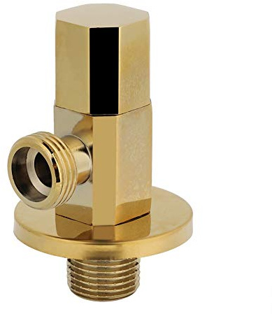 Valvola di arresto ad angolo in ottone dorato per bagno, valvola ad angolo per rubinetto di controllo dell'acqua, struttura in ottone antiruggine di alta qualità, superficie