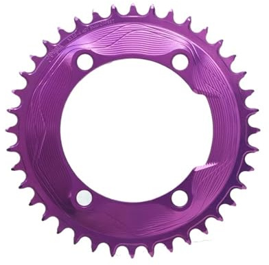 Compatible for Shimano Aero Closed Disc Chainring BCD110 3mm Offset 50-58T for Power Meter Spider Purple(Purple-40T)