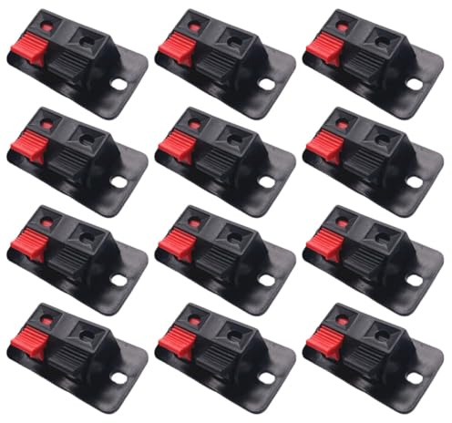 Toddmomy Connettore Terminale Altoparlante 2 Posizioni, Clip a Molla per Casse Acustiche, Materiale Plastica e Ferro, 30 Pezzi per Uso di Riparazione Affidabile