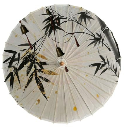 Odot Sombrilla de Bambú Chino Paraguas de Papel (714 Hoja Bambú,86cm)