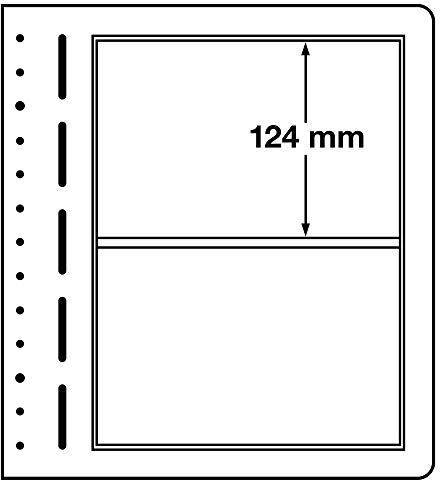 Leuchtturm Blankoblätter für Sammelalben, 2er Einteilung, 190 x 124 mm, 10er Pack