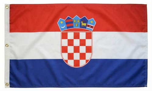 Flaggenfritze® Kroatien Fahne 150 x 250 cm, kroatische XXL Flagge mit 3 Ösen für große Emotionen, Außenbereich und Sportevents + Gratis Sticker