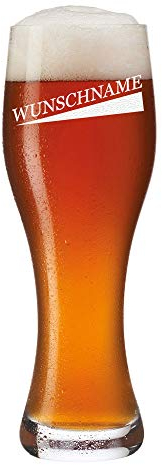 Leonardo Weizenbierglas 500 ml - Bier-Glas mit Gravur personalisiert - Individuelles Weizenglas als Geburtstagsgeschenk für Männer - Geschenk-Idee Vatertagsgeschenk