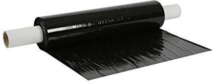 realpack® 12 x Qualität Extended Core Schwarz Palette Stretch Wrap Starke Schrumpffolie Größe – 400 mm x 200 m, X 250 m, X 300 M. KOSTENLOSE Schnelle UK Versand 200m farblos