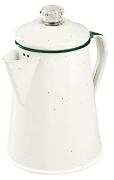 GSI Outdoors Perkolator Kaffeekanne | Emaillegeschirr Lagerfeuer Kaffeekessel Wasserkocher für Outdoor Camping Kochgeschirr, Kabine, Wohnmobil, Küche, Jagd & Rucksackreisen