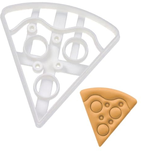 BAKERLOGY Pizza Cookie Cutter - Detailed Biscuit Cutter Design for Baking and Crafts, Ideal on Fondant, Dough, Clay