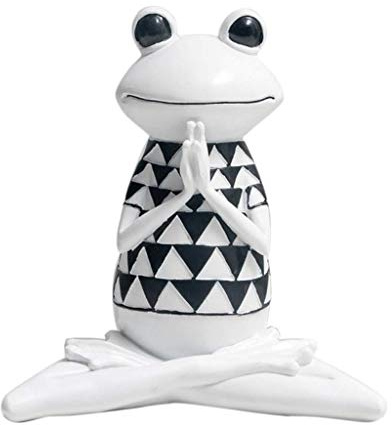 Tubayia Harz Kreative Yoga Frosch Statue Figuren Dekofigur für Haus Auto Büro Dekoartion (B)