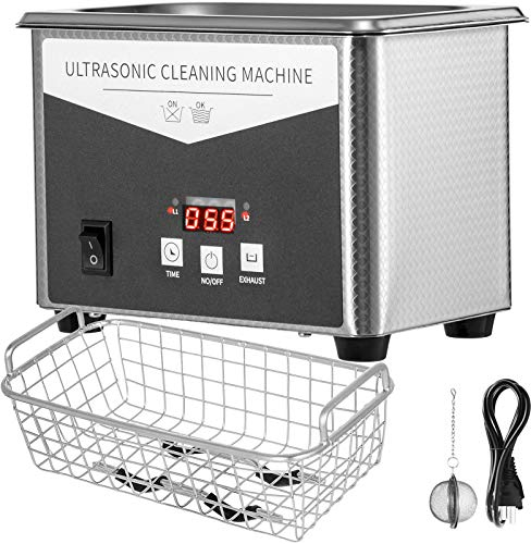 VEVOR Machine de Nettoyage à Ultrasons 0,8 L, Professionel ,Écran Affichage LED 220 V, Nettoyeur Acier Inoxydable pour le Nettoyage des Bijoux Pièces de Monnaie Lunettes