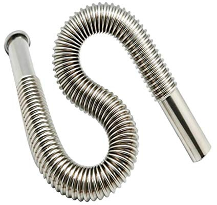 Bettying Flexibler Ablaufschlauch, Siphon/Geruchsverschluss Für Waschbecken, Röhrensiphon Aus Edelstahl, Ablaufgarnitur Für Waschtisch, Ausziehbar Von 80 cm Positive