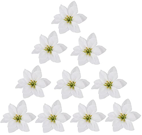 LEMCC 30 Stück weiße Weihnachtssterne 12 cm künstliche Weihnachtssterne Blumen Weihnachtsbaum Ornamente für Gold Weihnachtsbaum Kränze Girlande Urlaub Dekoration