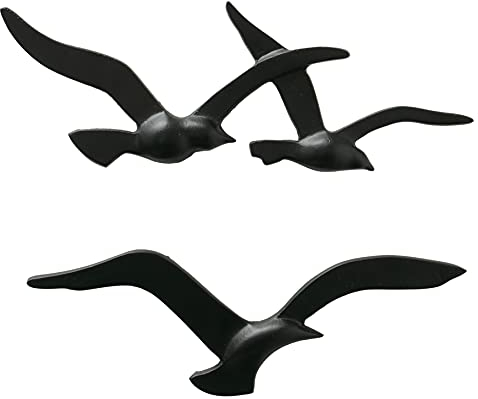 WHW Whole House Worlds Americana Flying Birds Metal Wall Decor Art, Black