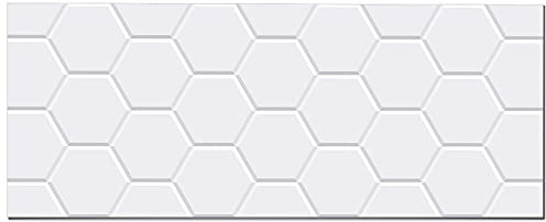 Panorama Frente de Cocina Adhesivo - Modelo Azulejo Hexagonal Blanco 60x100 cm - Vinilo Protector de Pared para Salpicaduras - Cenefa Decorativa Resistente al Calor y Agua