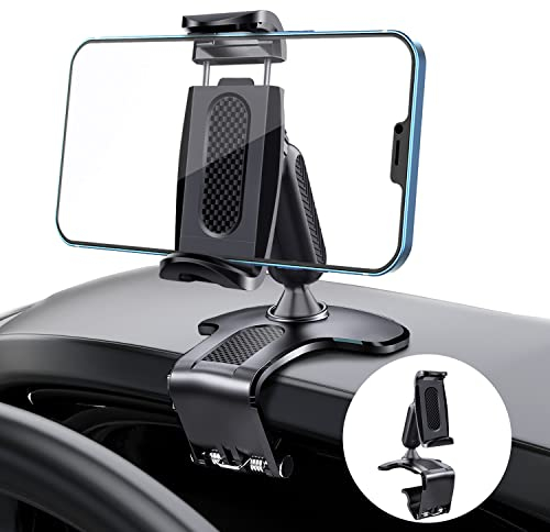 Hoembpn Supporto per cellulare per auto, universale, per cruscotto, girevole a 360°, regolabile, adatto per smartphone da 4 a 7 pollici