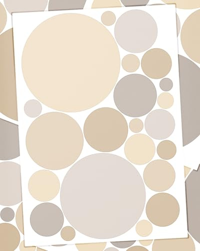 WANDfee Wandtattoo Punkte I beige grau I Wandsticker Wandaufkleber Wanddeko für Kinderzimmer Babyzimmer Mädchen Junge