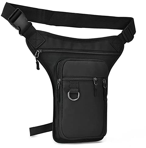 Generic Beinbeuteltasche - Drop-Leg-Gürteltaschen für Männer Frauen - Mehrzweck-Motorrad-Beintasche Outdoor-Reisen Hüfttasche Wandern Klettern Oberschenkeltasche, Schwarz