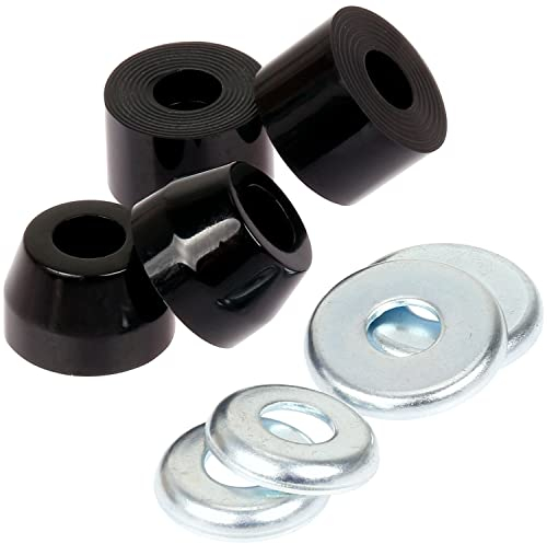 FunTomia Lenkgummi für Longboard Skateboard oder Miniboard Lenkgummis (Bushings) für Zwei Achsen (Schwarz 90A für Longboard)