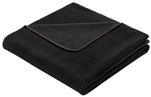 Villeroy & Boch Wohndecke One Graphite, dunkelgraue Sofadecke in 150x200 cm | Wohndecke aus Baumwollmischgewebe, Sofa-Decke Made in Germany, OEKO-TEX Made in Green, einfarbige Couchdecke, hochwertig
