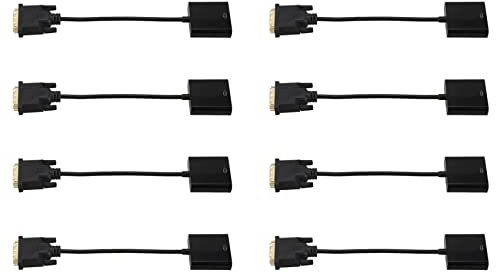 Speesy 8 adaptateurs DVI vers VGA 1080P DVI-D vers VGA 24 + 1 25 broches DVI à 15 broches VGA femelle Convertisseur vidéo pour écran PC