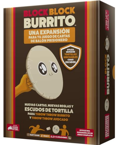 Exploding Kittens | Block Block Burrito | Expansión | Escudos de Tortilla para Throw Throw Burrito | A Partir de 7 Años | 2 a 6 Jugadores | 15 Minutos | Español